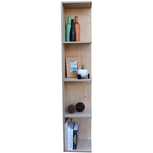 Mueble esquinero con Repisas Cuadradas Fabricado en Melamina Texturizada de Alta Resistencia, color Roble