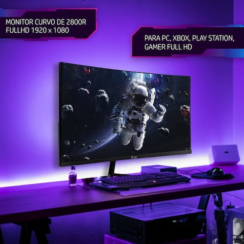 Monitor Gamer Curvo 24 pulgadas 75hz Audiotek 2ms 1920x1080 Hdmi Displayport 40w