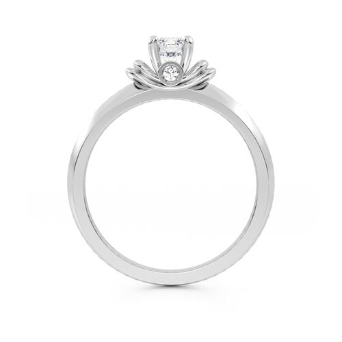 ANILLO DE COMPROMISO 10K ORO BLANCO CON PIEDRA CORAL ABBA JOYAS.