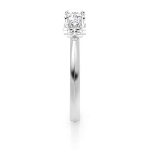 ANILLO DE COMPROMISO 10K ORO BLANCO CON PIEDRA CORAL ABBA JOYAS.