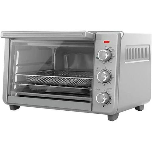 Horno Tostador Black and Decker con Freidora de Aire Plateado TO3217SS