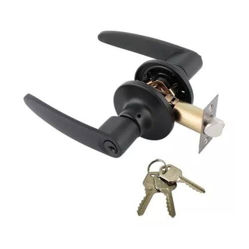 Chapas Para Puertas Cerradura Manijas Negras Con Llave