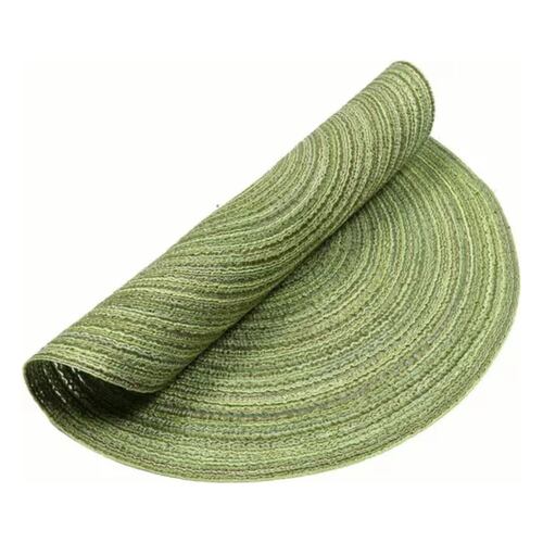 Set De 4 Manteles Individuales Redondos Trenzados Verde