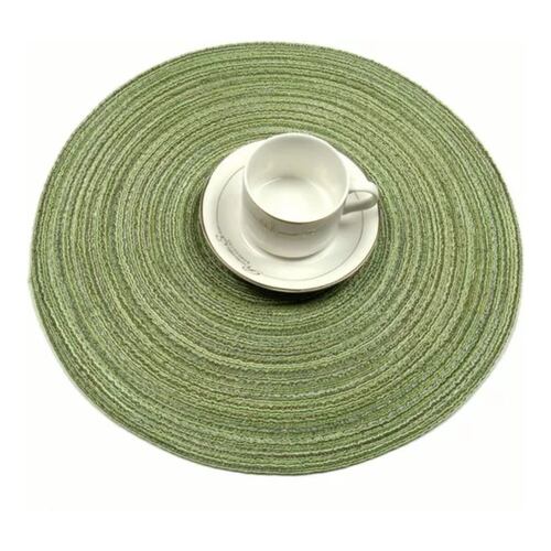 Set De 4 Manteles Individuales Redondos Trenzados Verde