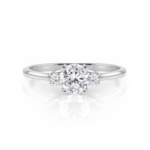 ANILLO DE COMPROMISO 10K ORO BLANCO CON PIEDRA TRELIS ABBA JOYAS.