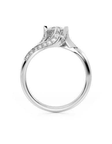 ANILLO DE COMPROMISO 14K ORO BLANCO CON PIEDRA BELLA ABBA JOYAS.