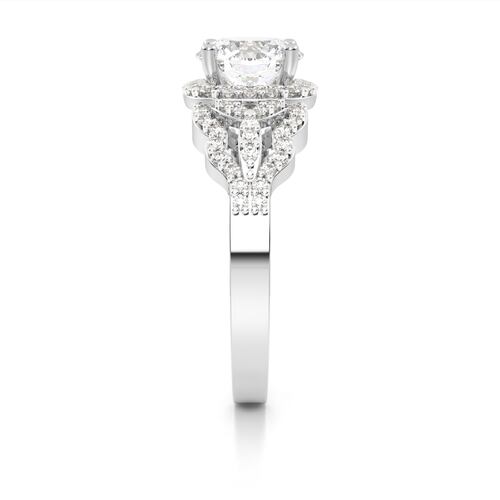 ANILLO DE COMPROMISO 10K ORO BLANCO CON PIEDRAS KARENINA ABBA JOYAS.