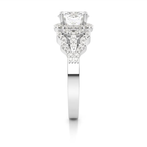 ANILLO DE COMPROMISO 14K ORO BLANCO CON PIEDRAS KARENINA ABBA JOYAS.
