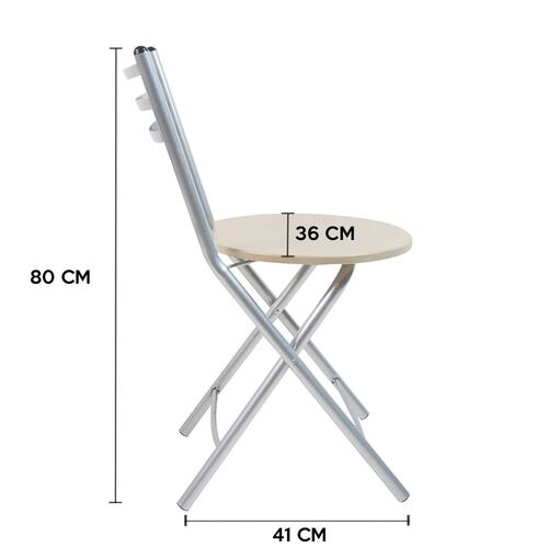 Silla Plegable Madera MDF Estructura Acero Natural Brang