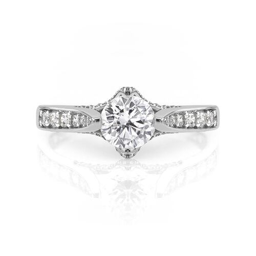 ANILLO DE COMPROMISO 10K ORO BLANCO CON PIEDRA STELLA ABBA JOYAS.