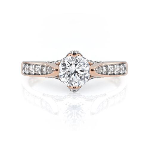 ANILLO DE COMPROMISO 14K ORO ROSA CON PIEDRA STELLA ABBA JOYAS.