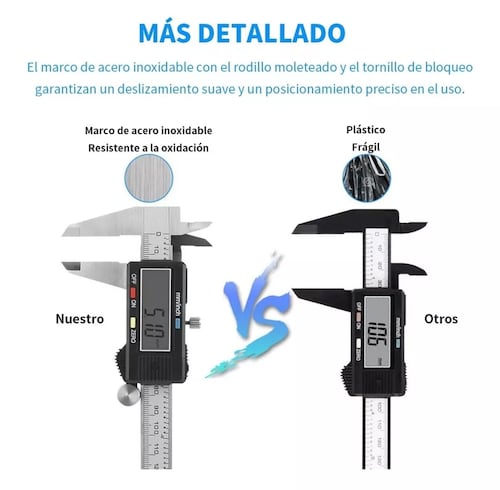 Calibrador Vernier Digital Pie De Rey 6in Precisión 0.01mm