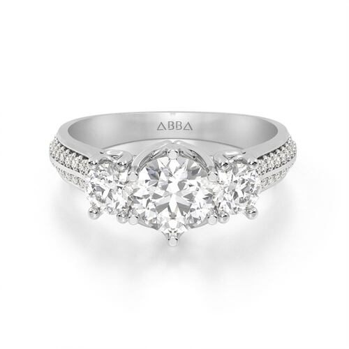 ANILLO DE COMPROMISO 10K ORO BLANCO CON PIEDRA EMY ABBA JOYAS.