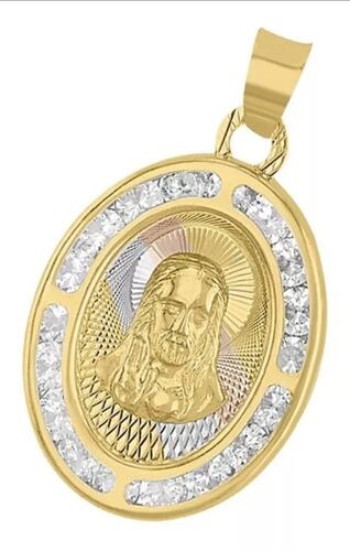 Medalla Oval Sagrado Corazón Rayos En Oro De 14 K + Obsequio