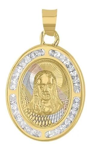 Medalla Oval Sagrado Corazón Rayos En Oro De 14 K + Obsequio