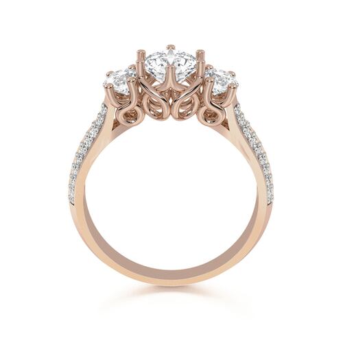 ANILLO DE COMPROMISO 10K ORO ROSA CON PIEDRA EMY ABBA JOYAS.