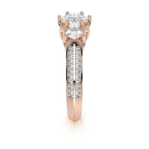 ANILLO DE COMPROMISO 10K ORO ROSA CON PIEDRA EMY ABBA JOYAS.