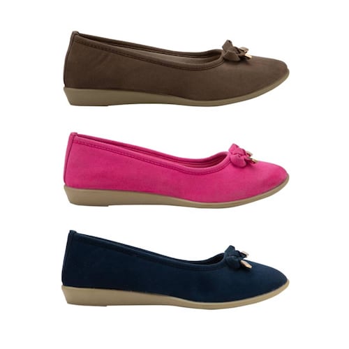 Kit de 3 pares de ballerinas con moño para mujer, marca Mirage, mod. 1088107