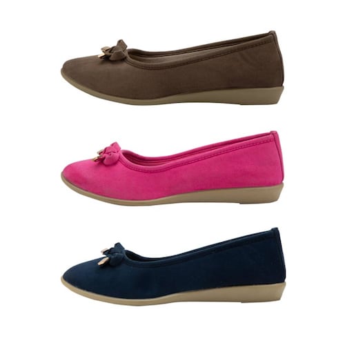 Kit de 3 pares de ballerinas con moño para mujer, marca Mirage, mod. 1088107