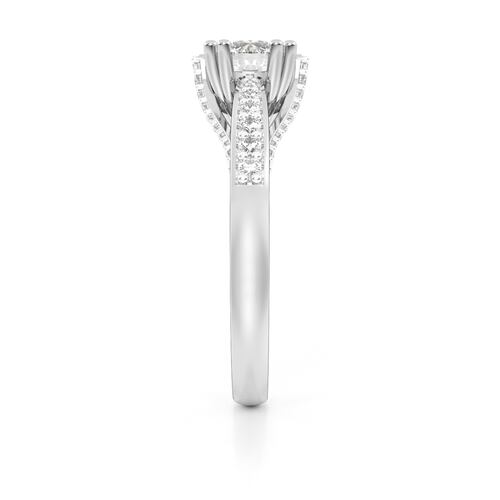 ANILLO DE COMPROMISO 10K ORO BLANCO CON PIEDRA EVA ABBA JOYAS.