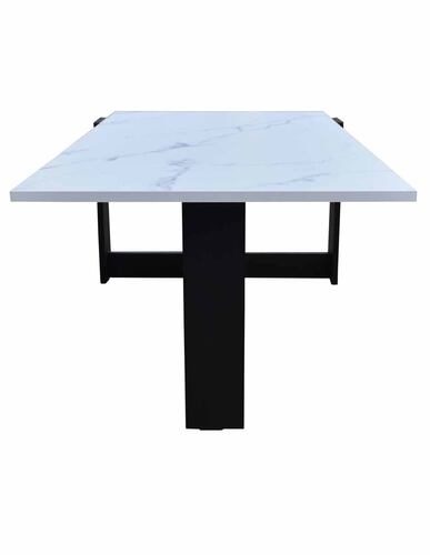 Mesa de Centro rectangular Hogare con cubierta tipo Mármol, Diseño elegante y moderno