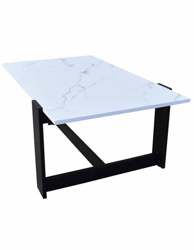 Mesa de Centro rectangular Hogare con cubierta tipo Mármol, Diseño elegante y moderno