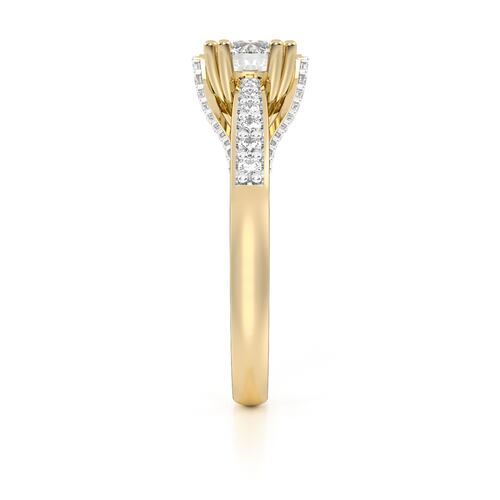 ANILLO DE COMPROMISO 14K ORO AMARILLO CON PIEDRA EVA ABBA JOYAS.