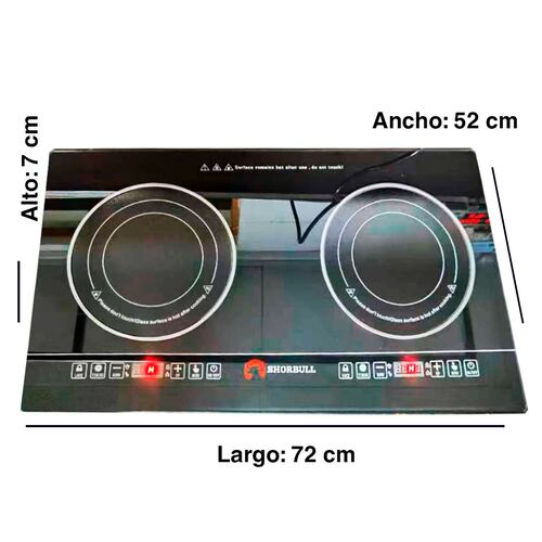 Parrilla Estufa 2 Dos Quemadores Electrica Tactil Shorbull