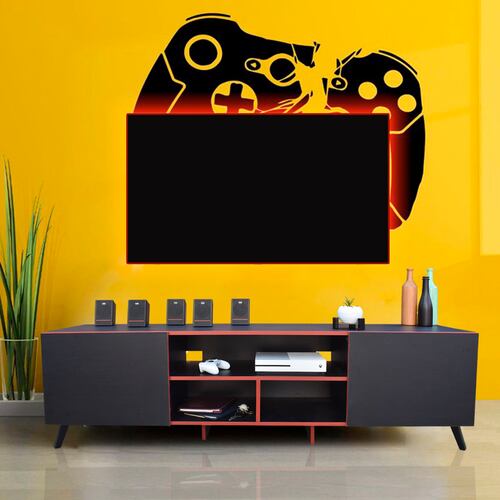 Mueble para TV 80 pulgadas, Centro de entretenimiento Europa Hogare, Rack para TV,  Repisas ajustable, Elaborado en melamina, Fácil armado, Color Negro Rojo