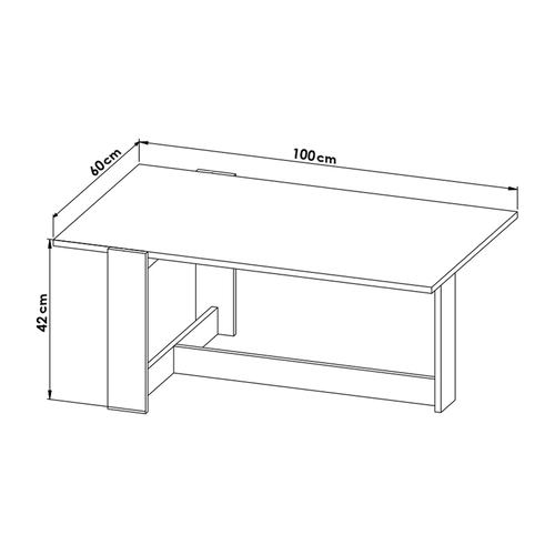 Mesa de Centro rectangular Hogare con cubierta tipo Mármol, Diseño elegante y moderno