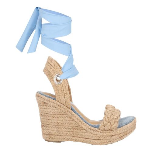 Alpargata De Plataforma Con Yute Ajuste Estilizado Para Mujer Color Azul Mezclilla.