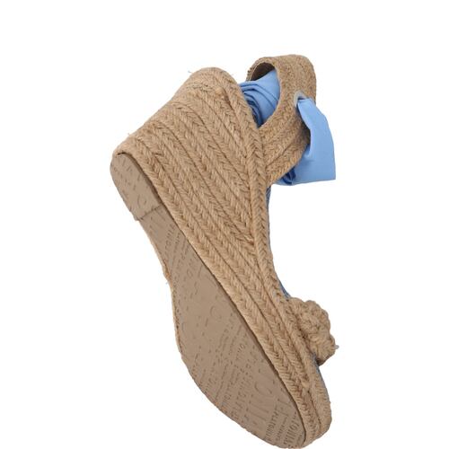Alpargata De Plataforma Con Yute Ajuste Estilizado Para Mujer Color Azul Mezclilla.