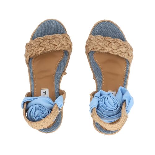 Alpargata De Plataforma Con Yute Ajuste Estilizado Para Mujer Color Azul Mezclilla.