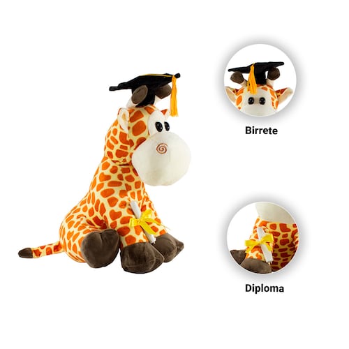 Regalo Peluche de Jirafa Graduación para Ella o El, Peluche Suave con birrete de graduación Diploma, Clase de 2023