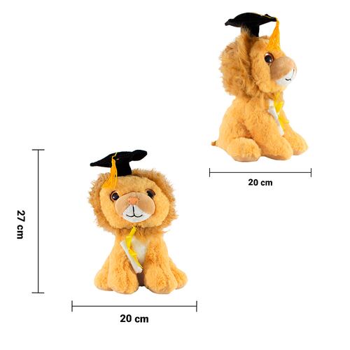 Regalo Peluche de Leon Graduación para Ella o El, Peluche Suave con birrete de graduación Diploma, Clase de 2023