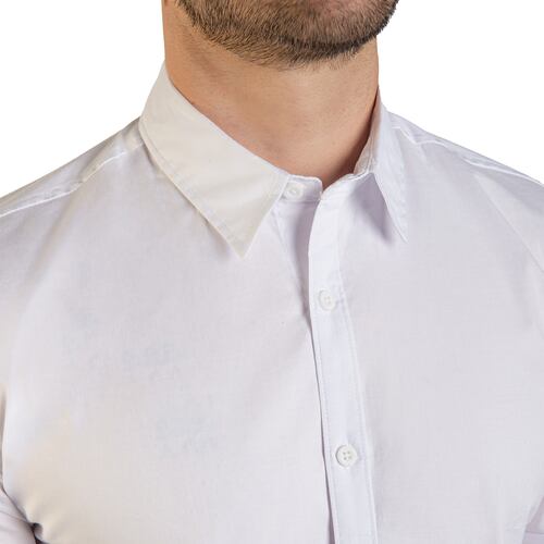 Camisa Manga Corta Stretch Hombre Slim Fit .