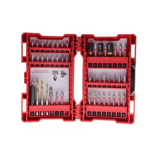 Juego De Puntas Y Brocas Milwaukee Shockwave De 50 Piezas.