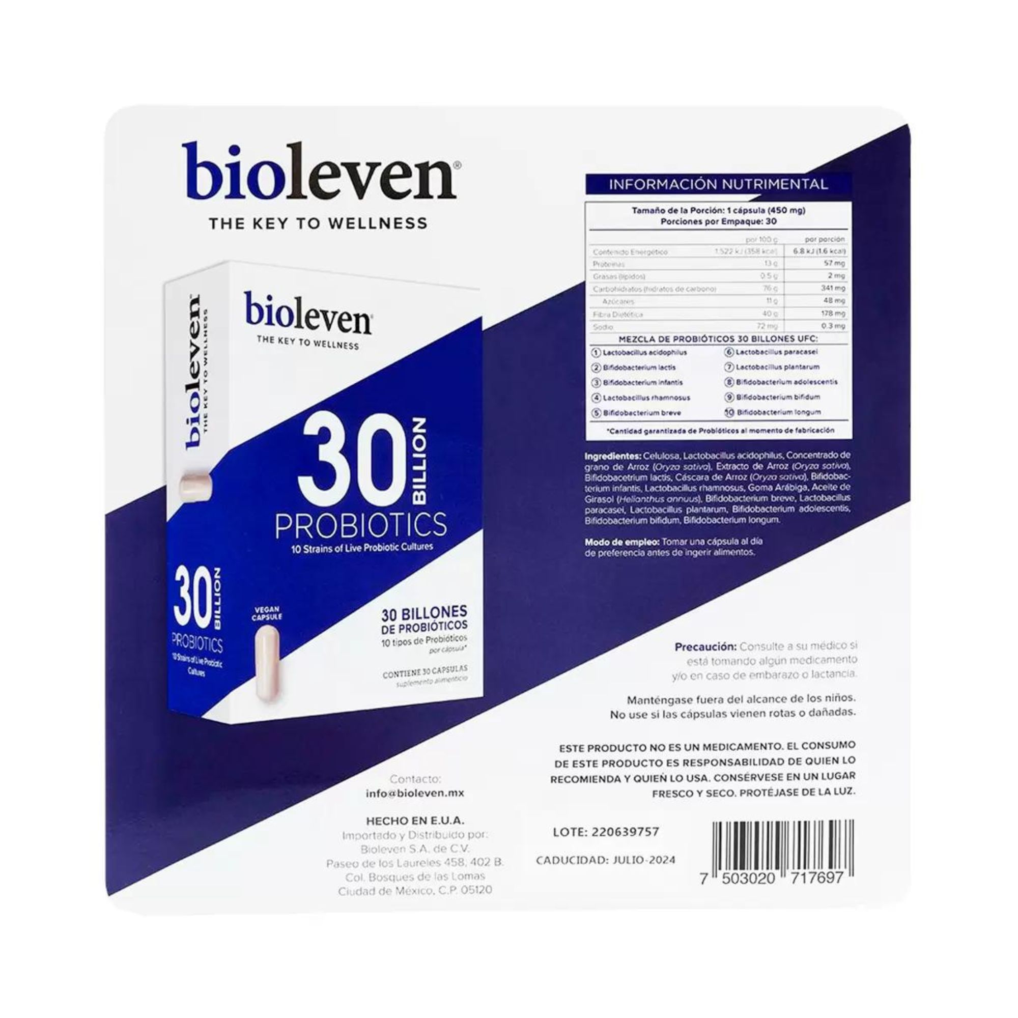 2 Pack Bioleven Probióticos 30 Billones