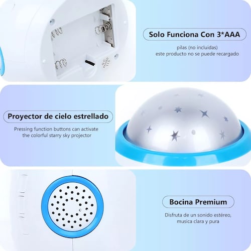 Reloj Despertador Con Proyección De Estrellas Para Niños