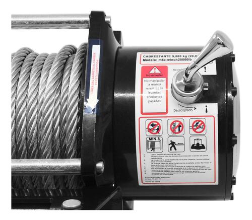 Winch Electrico Jeep 20000 Lb Cable Acero 27m 12v 9072 Kg