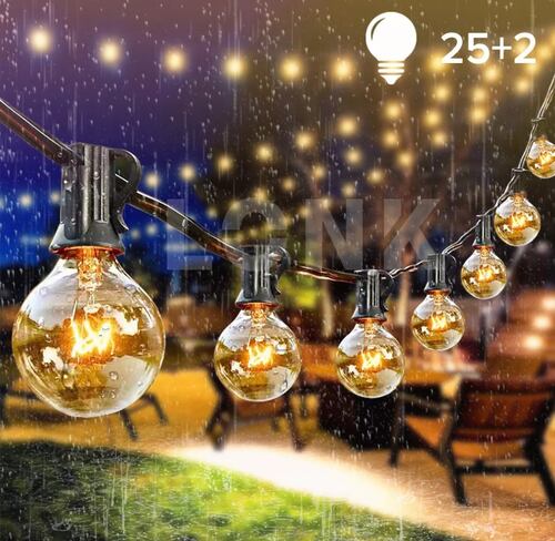 Guirnalda De Luces 25 Focos Vintage Impermeable 7.6m
