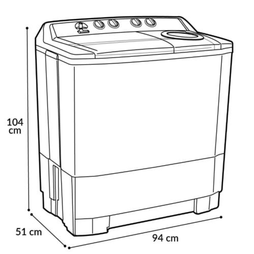 Lavadora Panasonic Dos Tinas NA-W160X1BMX 16 kg Blanca.