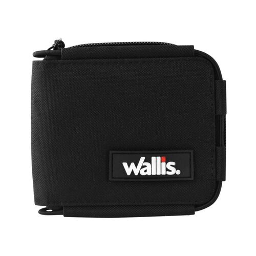 Billetera Wallis W030362 con cierre, color negro.