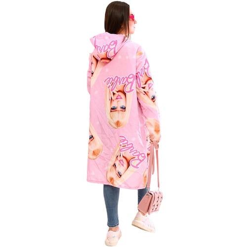 Chamarra Rosa Impermeable Oversize Para Lluvia Muñeca