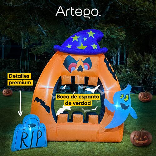 Inflable halloween calabaza con boca de espanto gigante - 2.2m