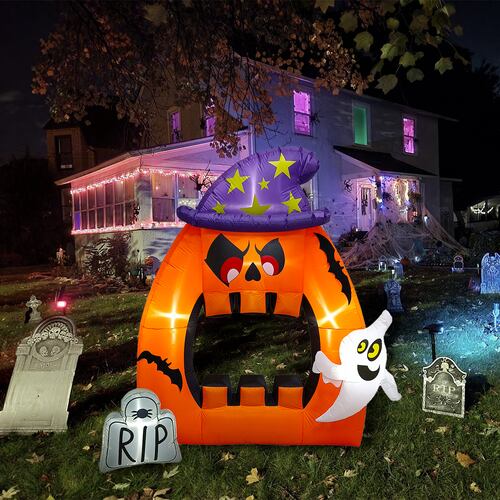 Inflable halloween calabaza con boca de espanto gigante - 2.2m