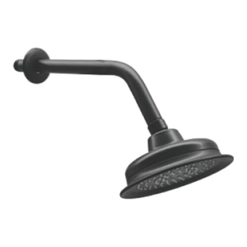 Meer Faucets by CNX - Kit Completo de Regadera y Accesorios para Baño Negro Mate - Incluye Regadera con Cuello, Telefono, Mezcladora, Resumidero, Desviador, Portarollos de Papel y 3 Toalleros.
