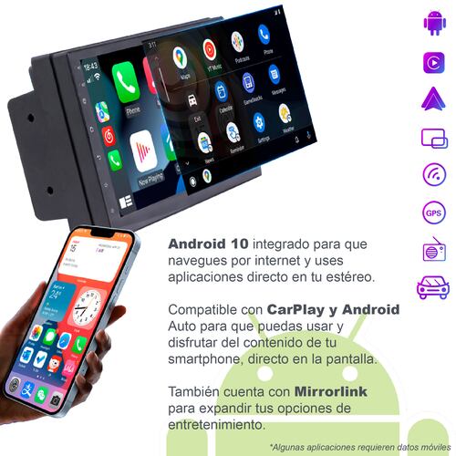 AUTOESTEREO VAK 1269 2 DIN ANDROID GPS WIFI CAR PLAY CAMARA BLUETOOTH.