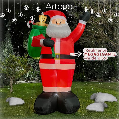 Inflable de Navidad Navideño SANTA CLAUS MEGA gigante con led 4m