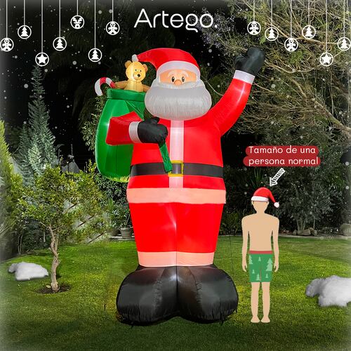 Inflable de Navidad Navideño SANTA CLAUS MEGA gigante con led 4m